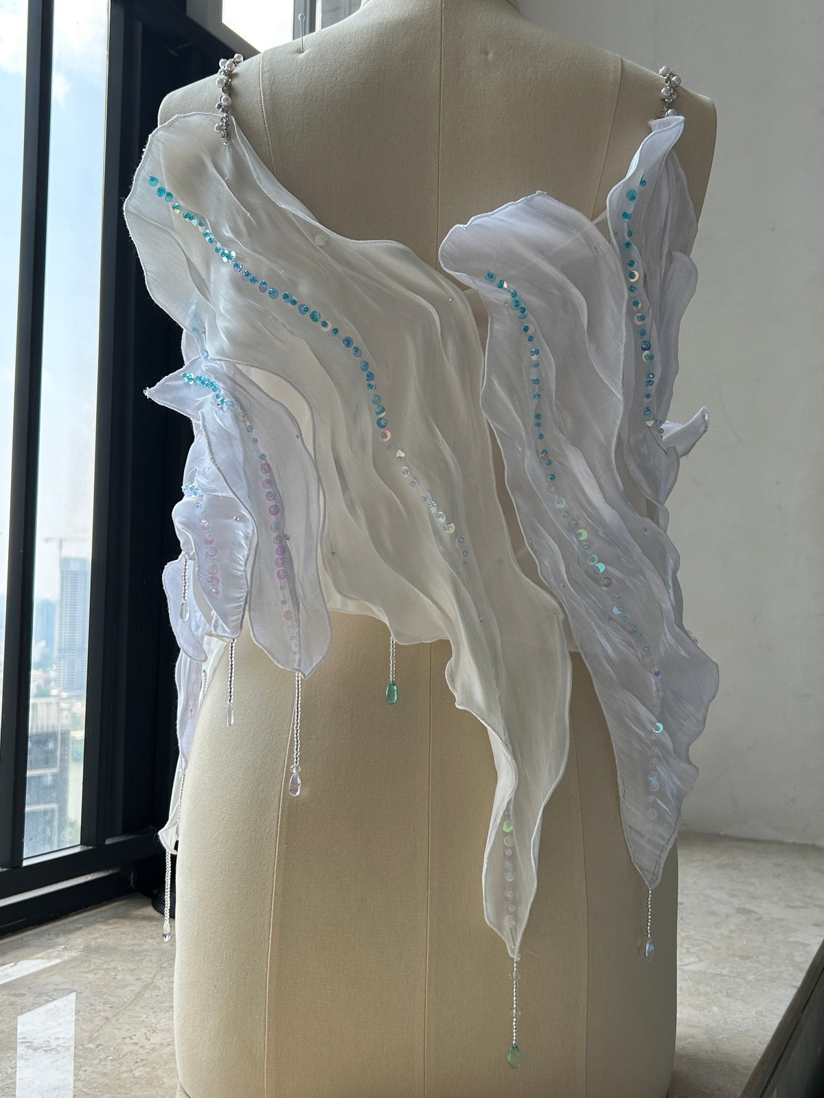 Handmade bead sleeveless camisole top customization